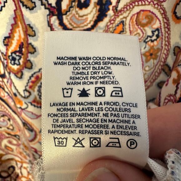 Lands’End womens long sleeve T Paisley colorful Pima cotton feminine cozycore ￼ - Picture 7 of 10